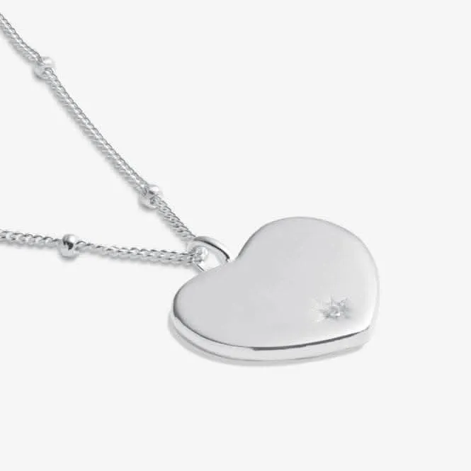 Sterling Silver Beautiful Friend Heart Zirconia 46cm   5cm Necklace JJS0018