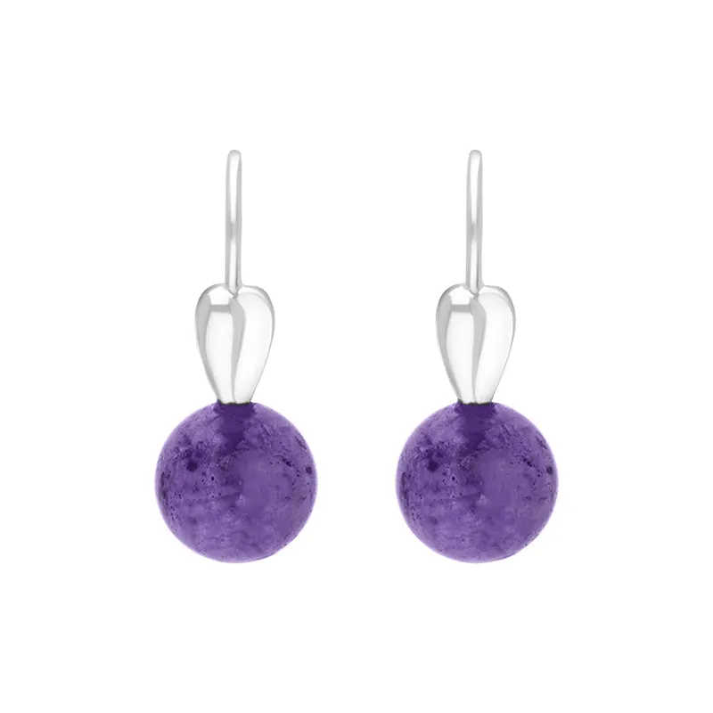 Sterling Silver Blue John Bead Hook Earrings
