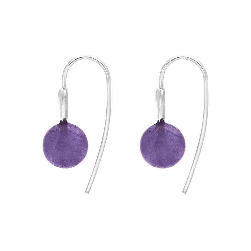 Sterling Silver Blue John Bead Hook Earrings