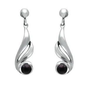 Sterling Silver Blue John Double Twist Drop Earrings