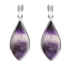Sterling Silver Blue John Pointed Pear Drop Earrings