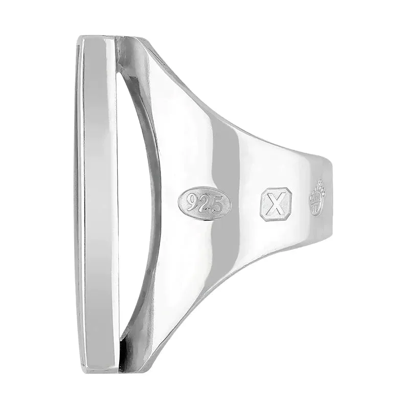 Sterling Silver Blue John Queen's Jubilee Hallmark Large Square Ring D