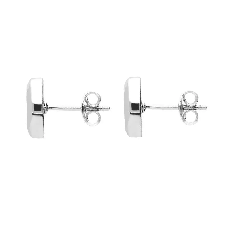 Sterling Silver Blue John Round Stud Earrings