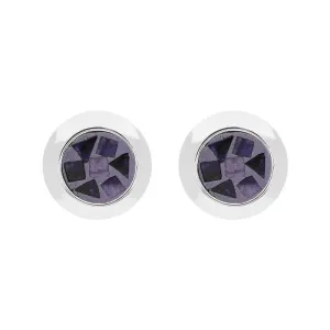 Sterling Silver Blue John Round Stud Earrings