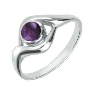 Sterling Silver Blue John Round Twist Ring