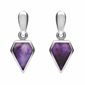 Sterling Silver Blue John Small Kite Drop Earrings
