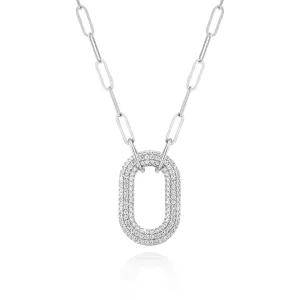 Sterling Silver Capri Uno Necklace SJ-N62014-CZ