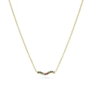 Sterling Silver Ellera Waves Necklace SJ-N3859-XCZ-YG