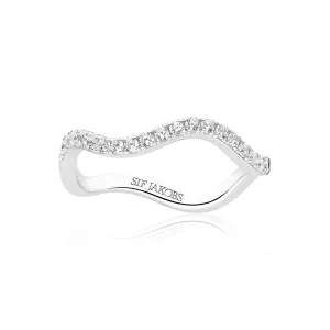 Sterling Silver Ellera Waves Ring SJ-R3869-CZ