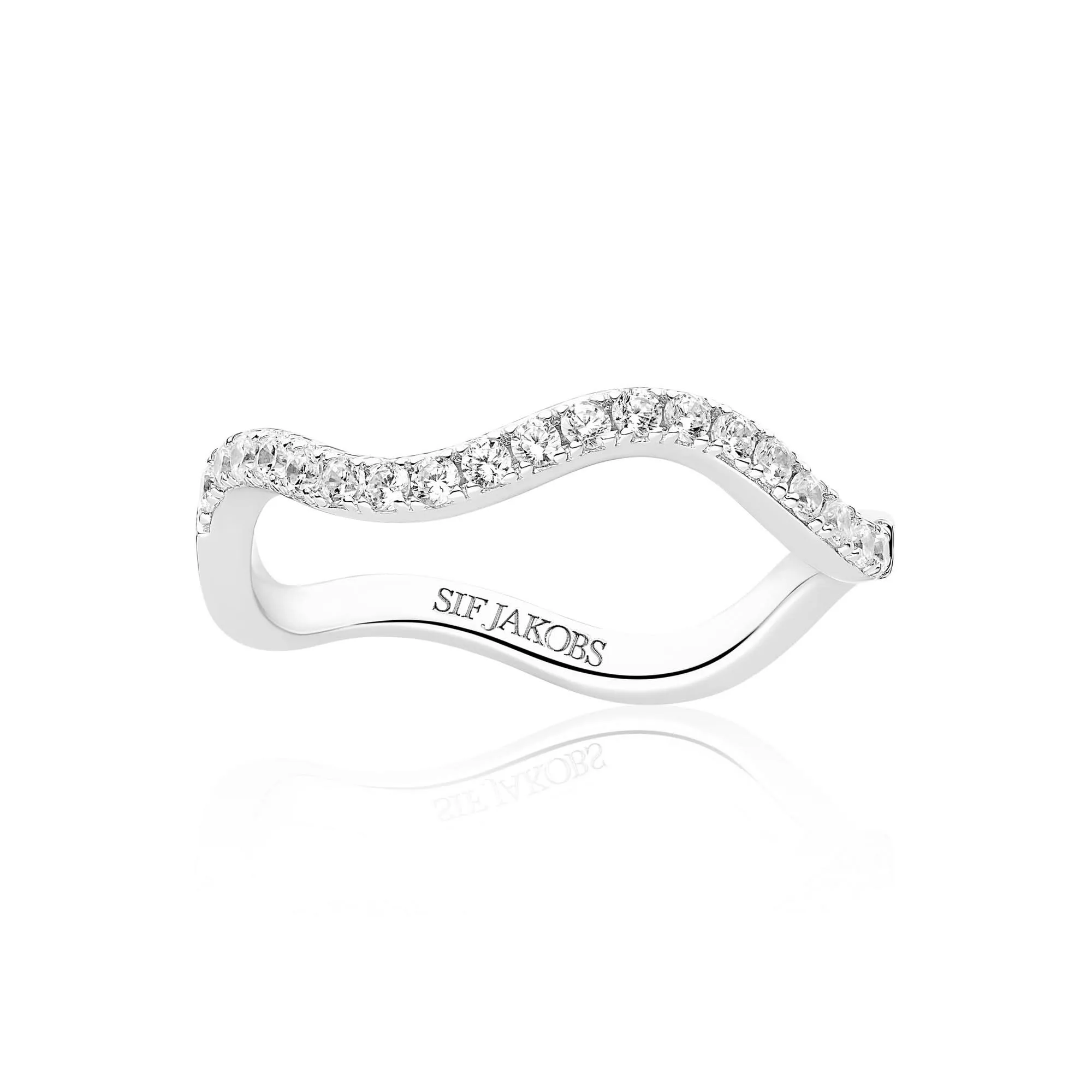 Sterling Silver Ellera Waves Ring SJ-R3869-CZ