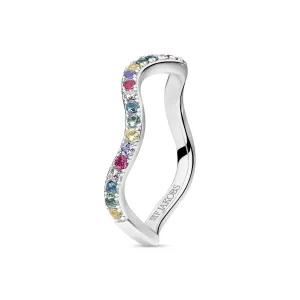 Sterling Silver Ellera Waves Ring SJ-R3869-XCZ