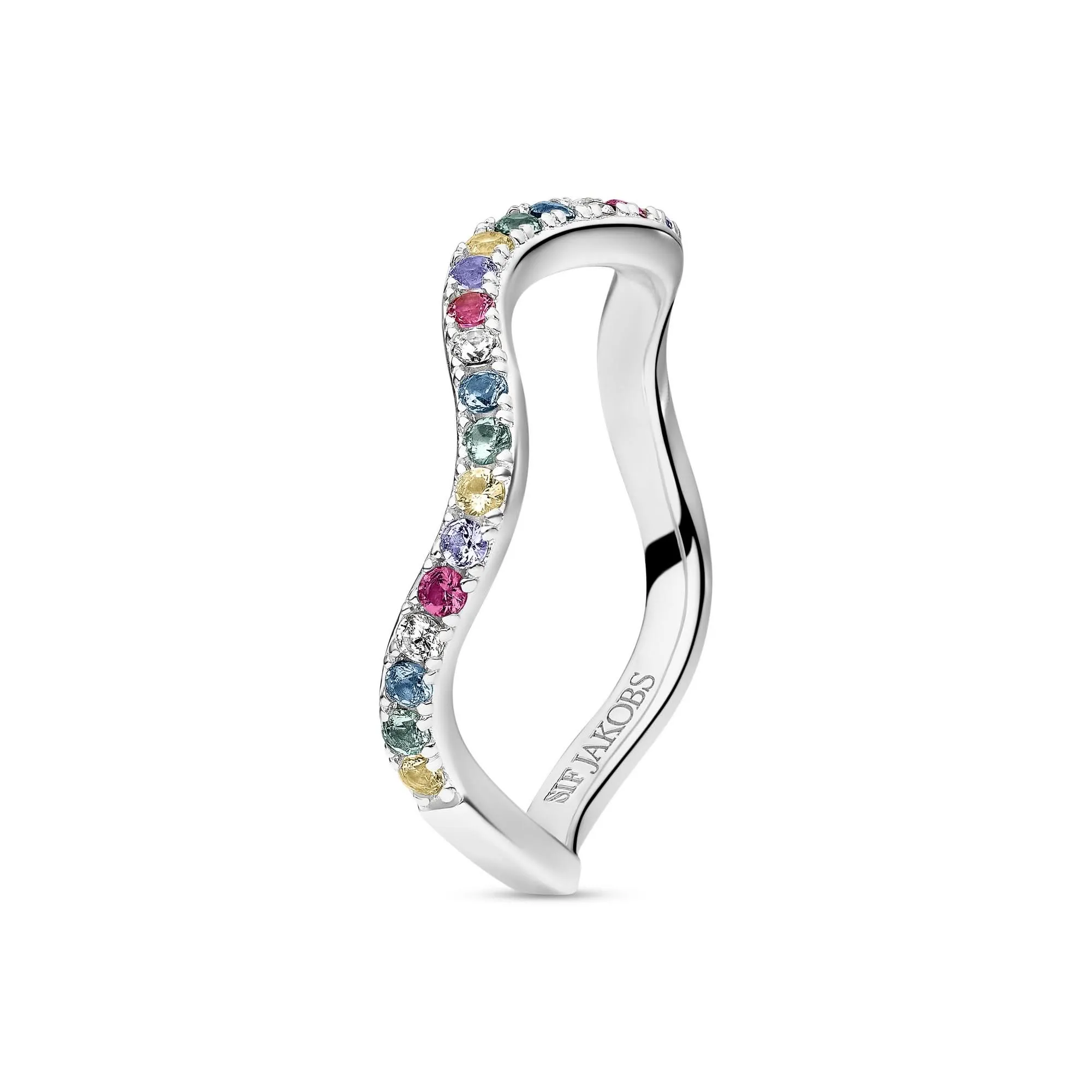 Sterling Silver Ellera Waves Ring SJ-R3869-XCZ