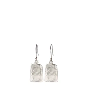 Sterling Silver Flattened Double Square Earrings
