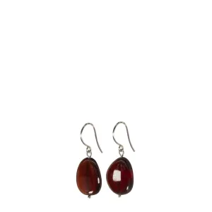 Sterling Silver Garnet Nugget Earrings