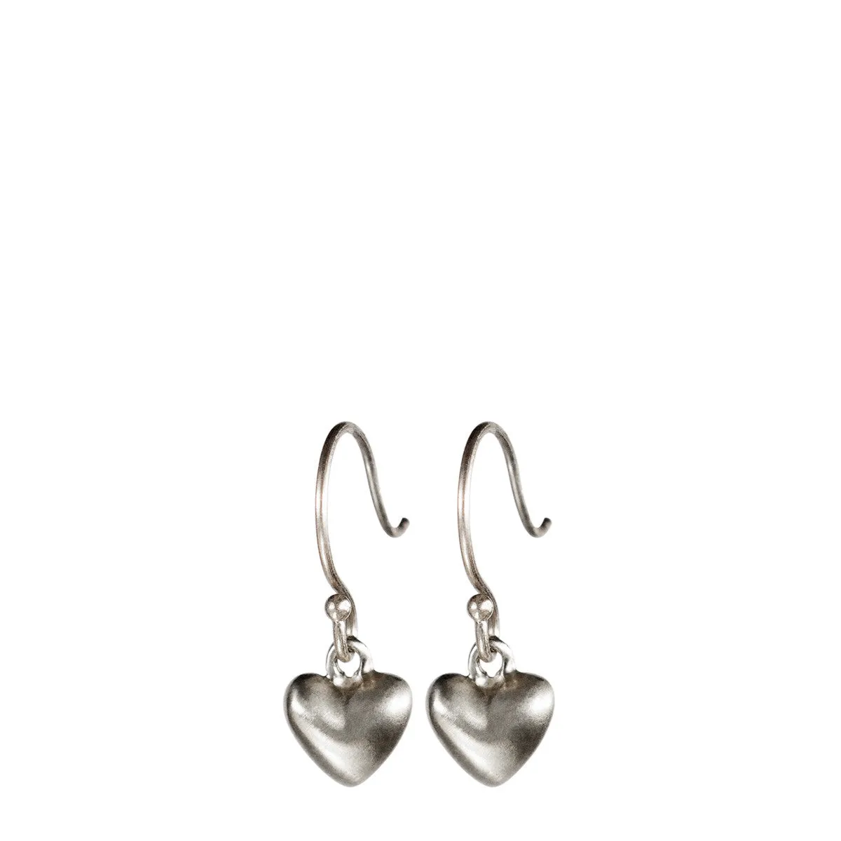 Sterling Silver Hanging Tiny Heart Earrings