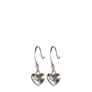 Sterling Silver Hanging Tiny Heart Earrings