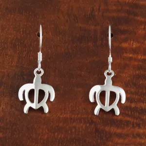 Sterling Silver Honu (Hawaiian Turtle) Hook Earrings (S/L)