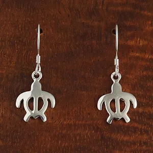 Sterling Silver Honu (Hawaiian Turtle) Hook Earrings
