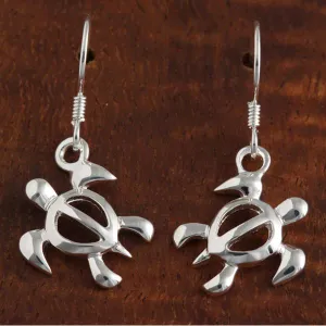 Sterling Silver Honu (Hawaiian Turtle) Hook Earrings