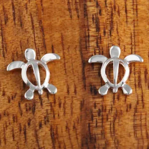 Sterling Silver Honu (Hawaiian Turtle) Post Earrings (S/M)