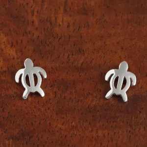 Sterling Silver Honu (Hawaiian Turtle) Post Earrings (S/M)