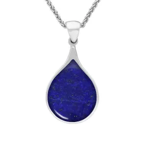 Sterling Silver Lapis Lazuli Balloon Shaped Necklace