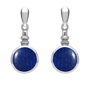 Sterling Silver Lapis Lazuli Bottle Top Drop Earrings