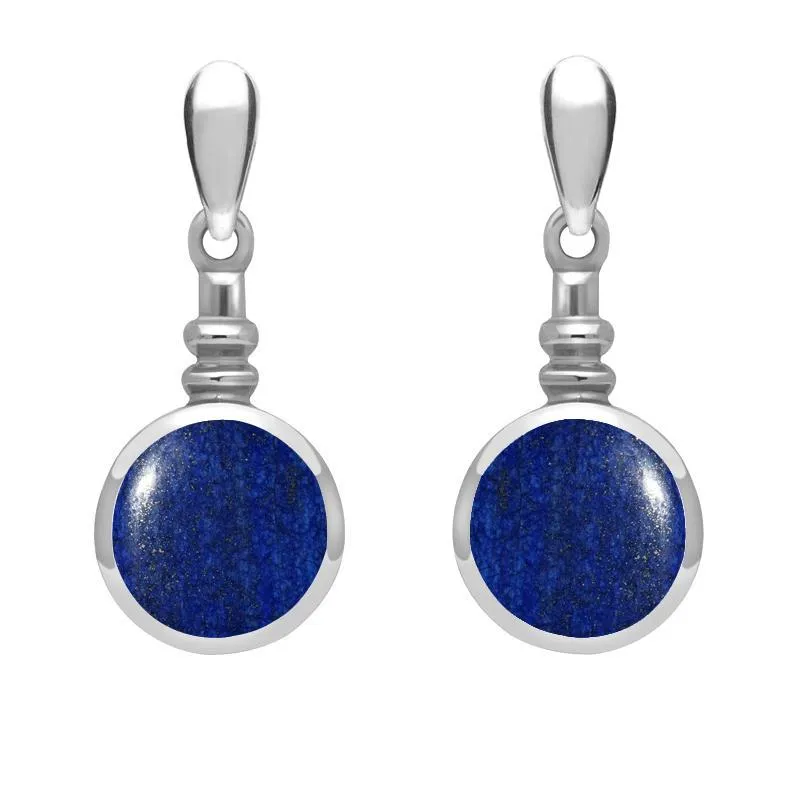 Sterling Silver Lapis Lazuli Bottle Top Drop Earrings