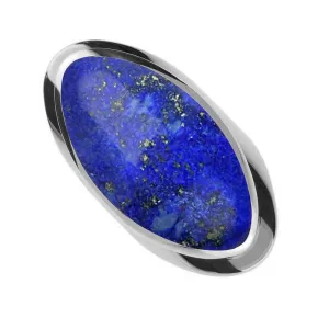 Sterling Silver Lapis Lazuli Large Oval Statement Ring