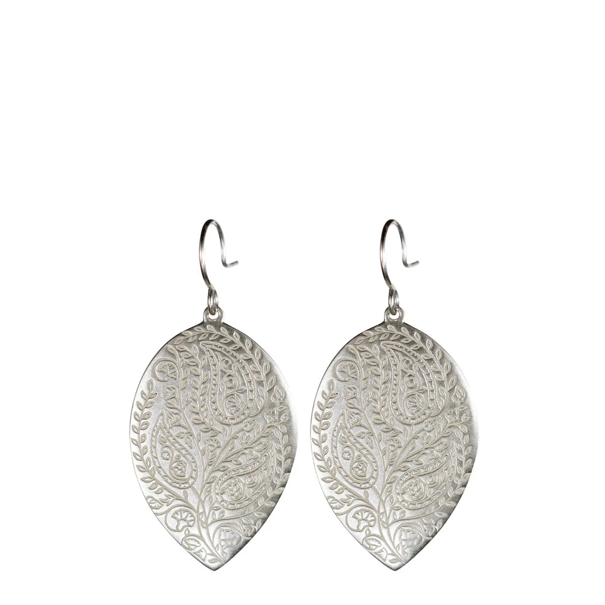Sterling Silver Large Paisley Earrings