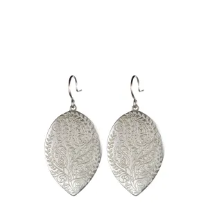 Sterling Silver Large Paisley Earrings