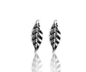 Sterling Silver Maile Leaf Post Earrings