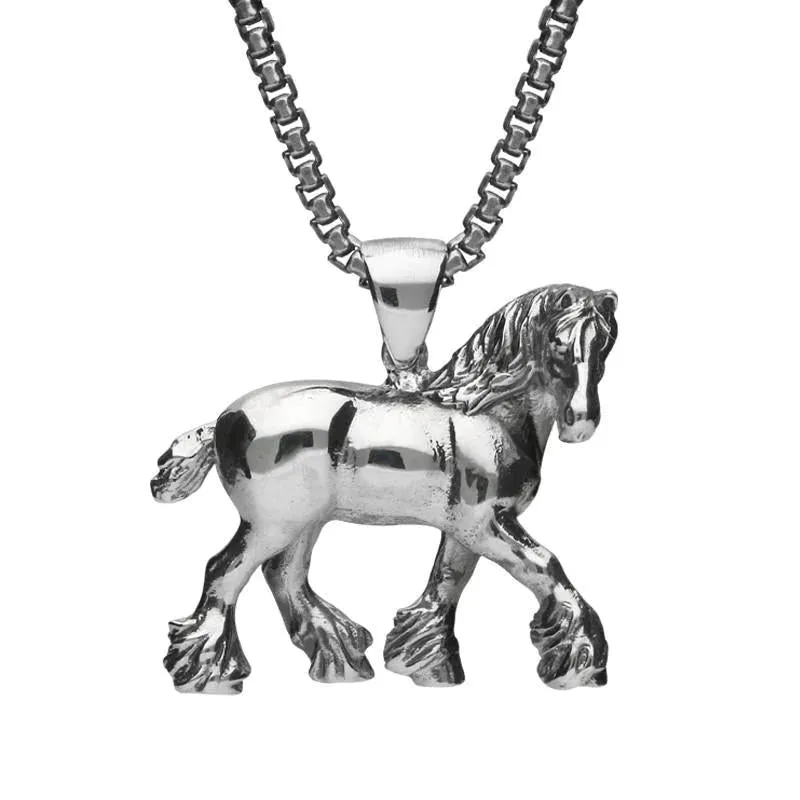 Sterling Silver Medium Shire Horse Necklace