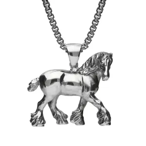 Sterling Silver Medium Shire Horse Necklace