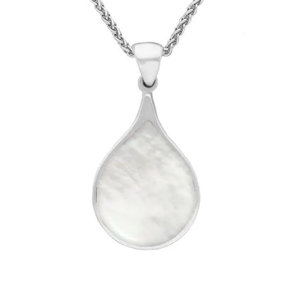 Sterling Silver Mother of Pearl Balloon Shaped Necklace