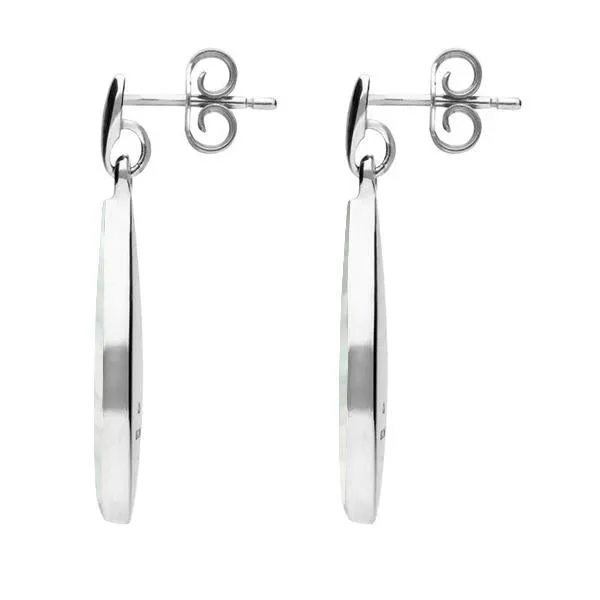 Sterling Silver Mother of Pearl Pointed Pear Drop Earrings