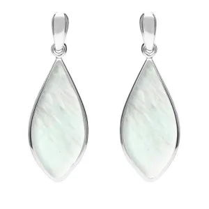 Sterling Silver Mother of Pearl Pointed Pear Drop Earrings