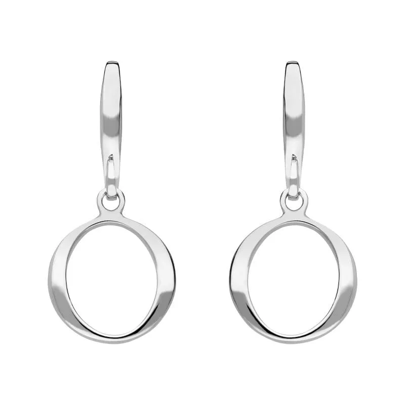 Sterling Silver Open Circle Infinity Drop Earrings D