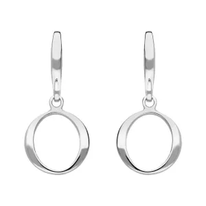 Sterling Silver Open Circle Infinity Drop Earrings D