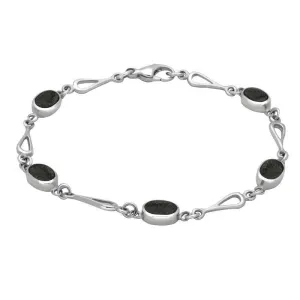 Sterling Silver Preseli Bluestone Spoon Link Bracelet