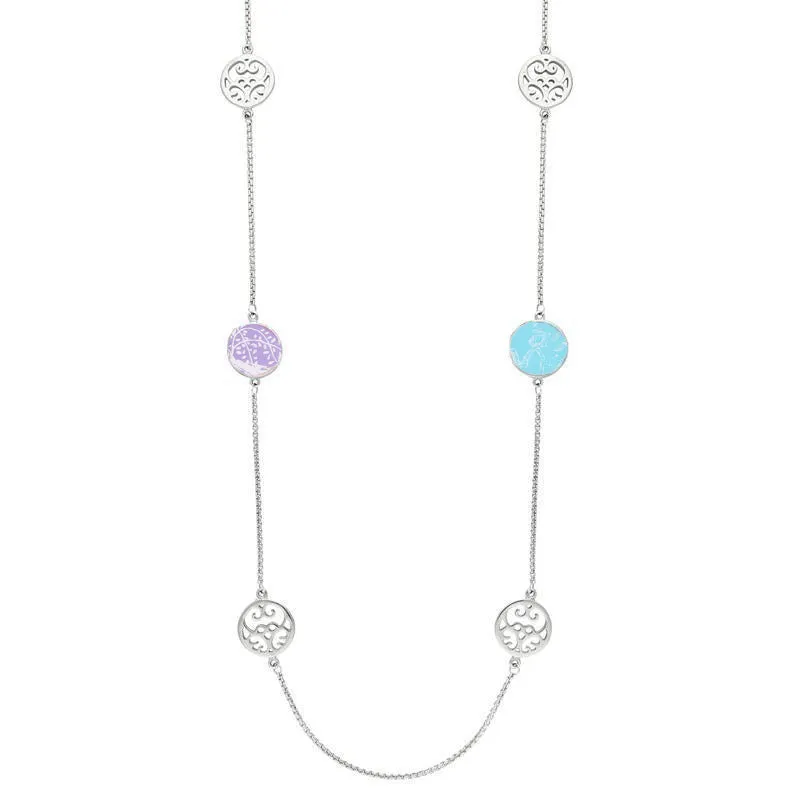 Sterling Silver Royal Crown Derby Mikado Flore Necklet D