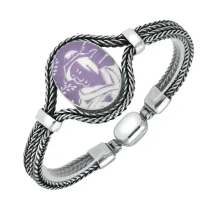 Sterling Silver Royal Crown Derby Purple Mikado Foxtail Bracelet D