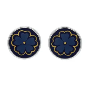 Sterling Silver Royal Crown Derby Sudbury Round Stud Earrings
