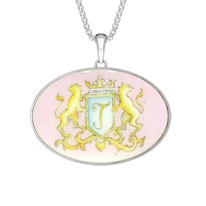 Sterling Silver Royal Doulton China Wind In The Willows Oval Necklace