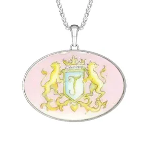 Sterling Silver Royal Doulton China Wind In The Willows Oval Necklace