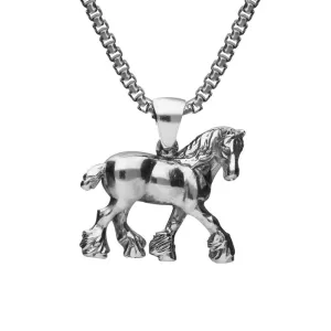 Sterling Silver Small Shire Horse Necklace