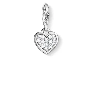 Sterling Silver Thomas Sabo Charm Club Heart Pave Zirconia