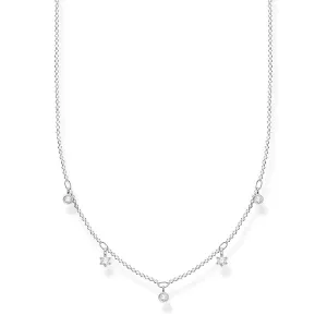 Sterling Silver Thomas Sabo Charm Club Zirconia Necklace 40-45cm