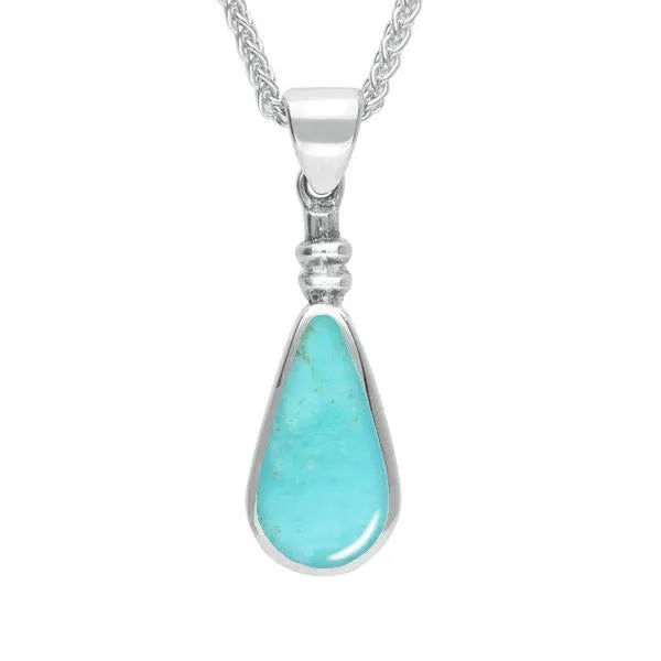 Sterling Silver Turquoise Bottle Top Pear Necklace