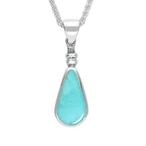 Sterling Silver Turquoise Bottle Top Pear Necklace